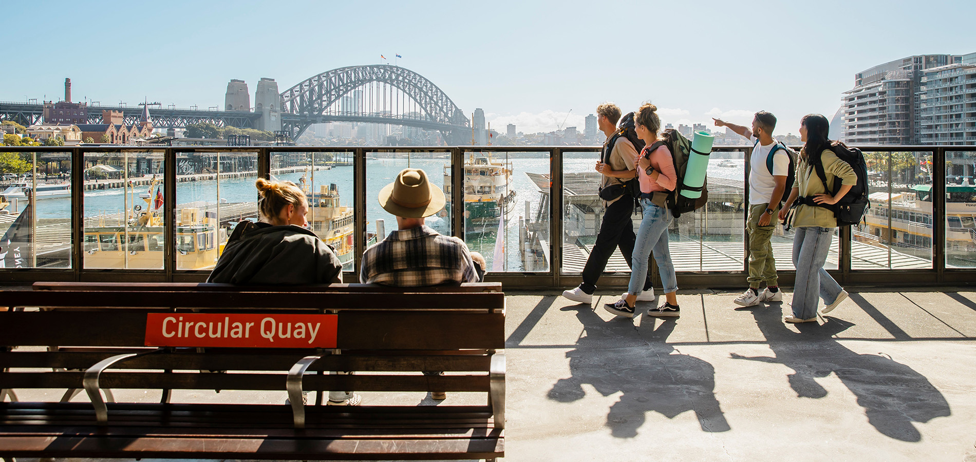 Yougn people enjoying Circular Quay, The Rocks